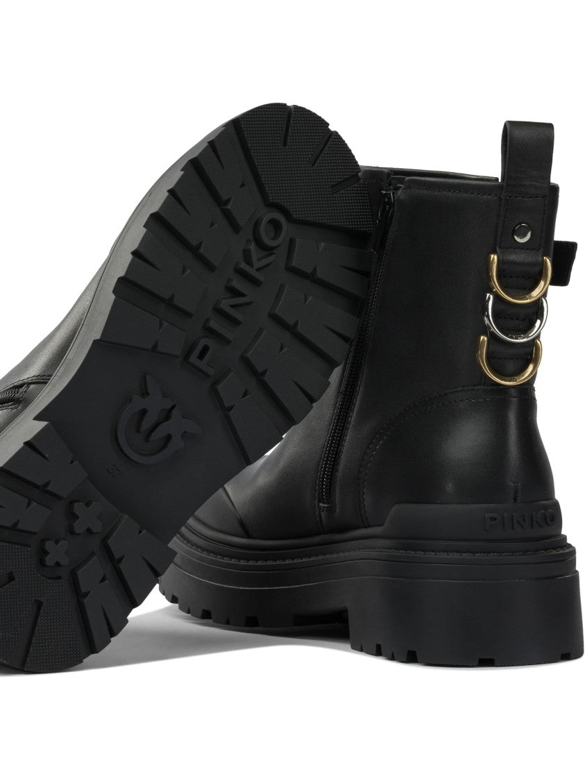 Pinko Calf Leather Ankle Boots