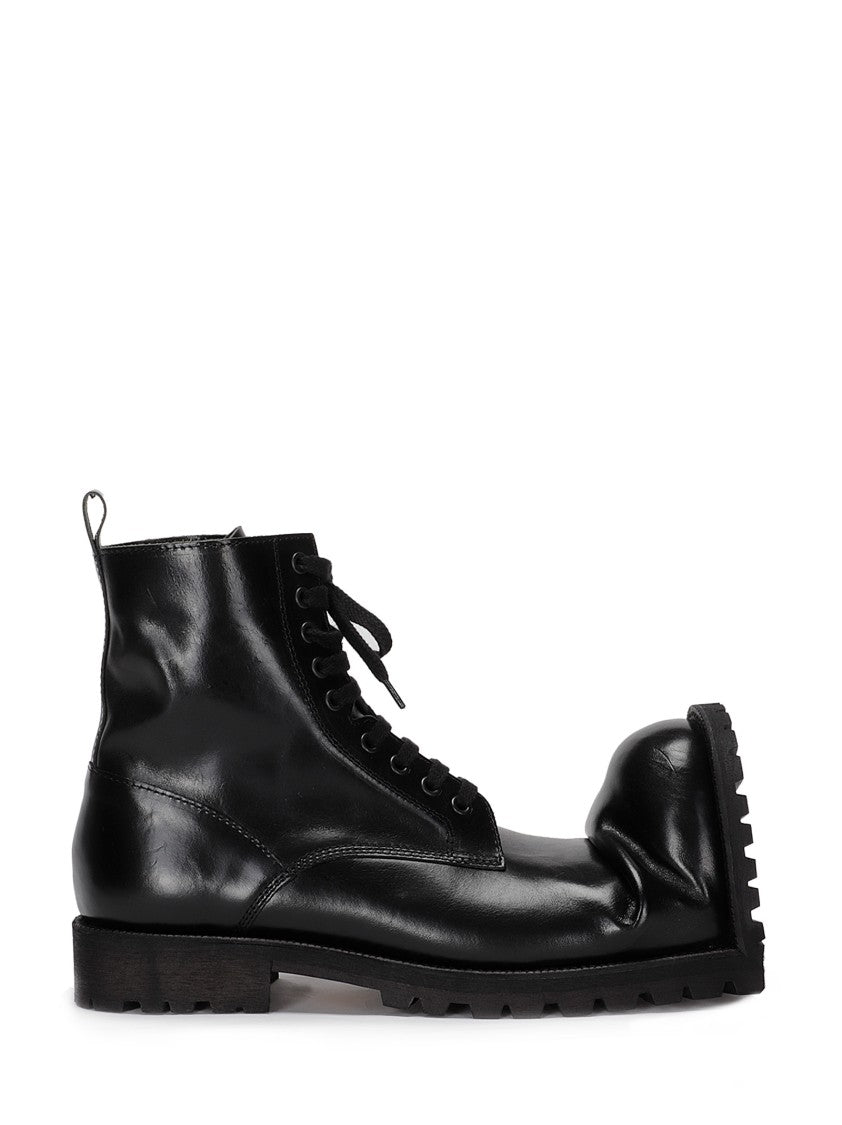 Comme Des Garçons Folded Toe Lace-Up Boots In Premium Cowhide Leather