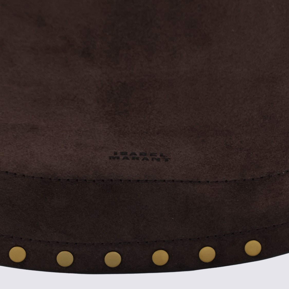 Isabel Marant Crescent-Shaped Suede Bag With Gold Accents