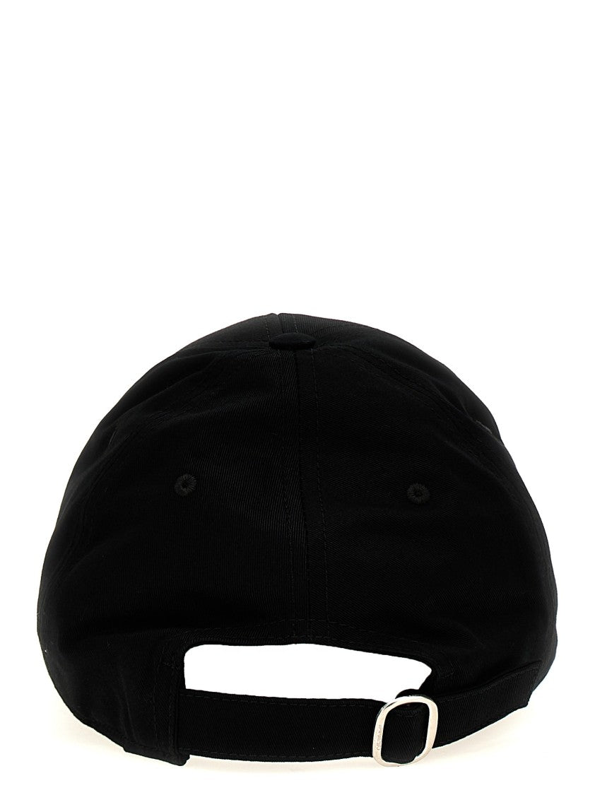 Off-White Black Cotton Cap With Embroidered Logo