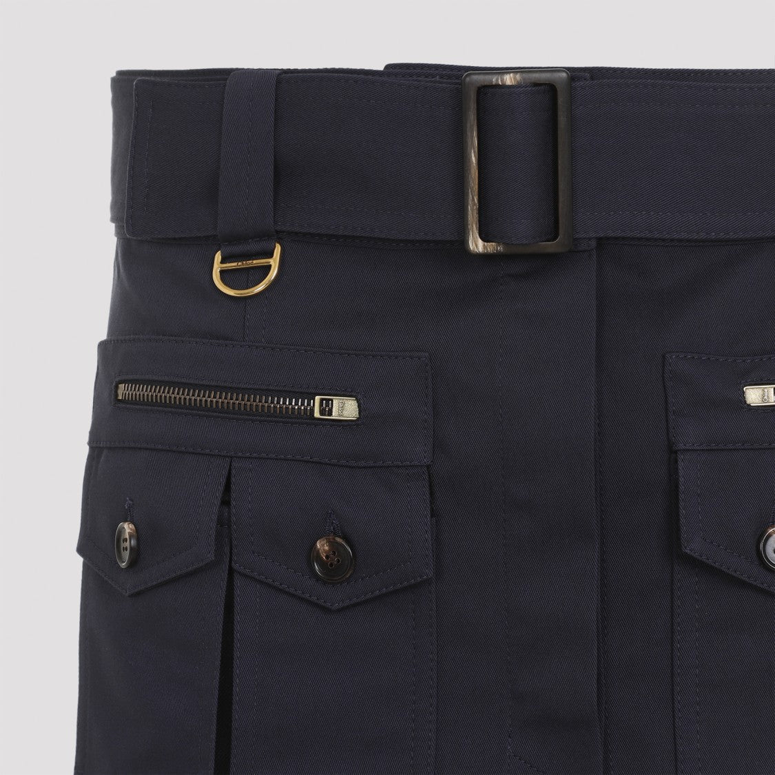 Chloé Blue Cotton Mini Skirt