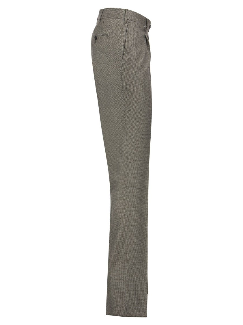 Pt Torino Super Slim Pied De Poule Wool Trousers