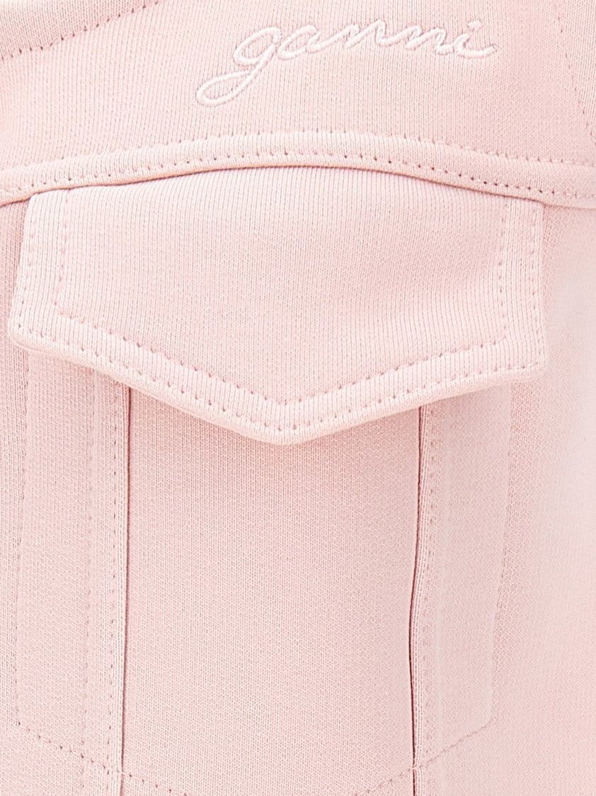 Ganni Relaxed Fit Fleece Cotton Mini Dress