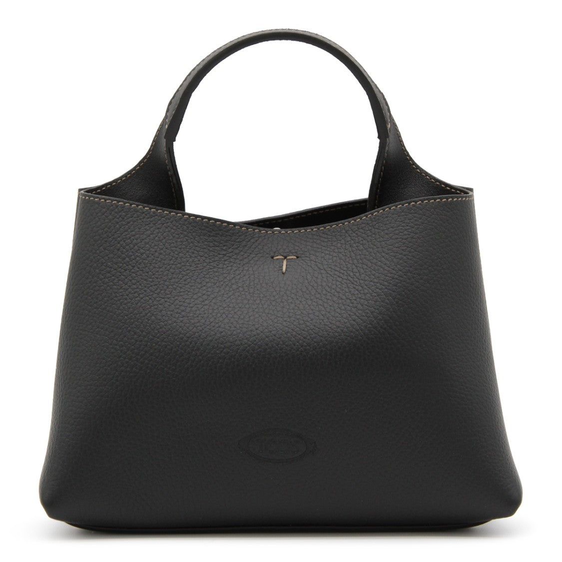 Tod's Structured Black Leather Tote Bag With Adjustable Strap