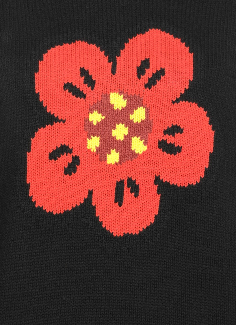 Kenzo Boke Flower Logo Sweater With Elastic Ribbed Trims