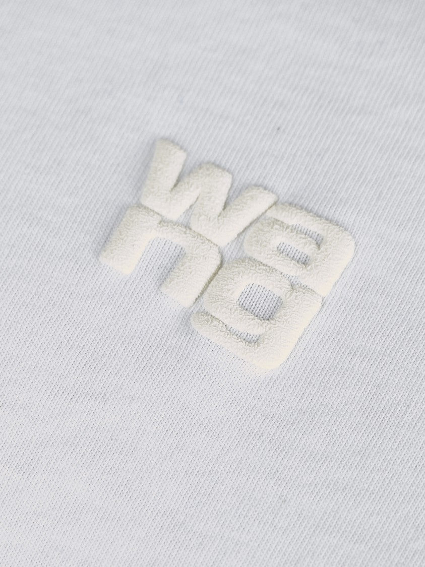Alexander Wang Essential Jsy Shrunken White Cropped T-Shirt