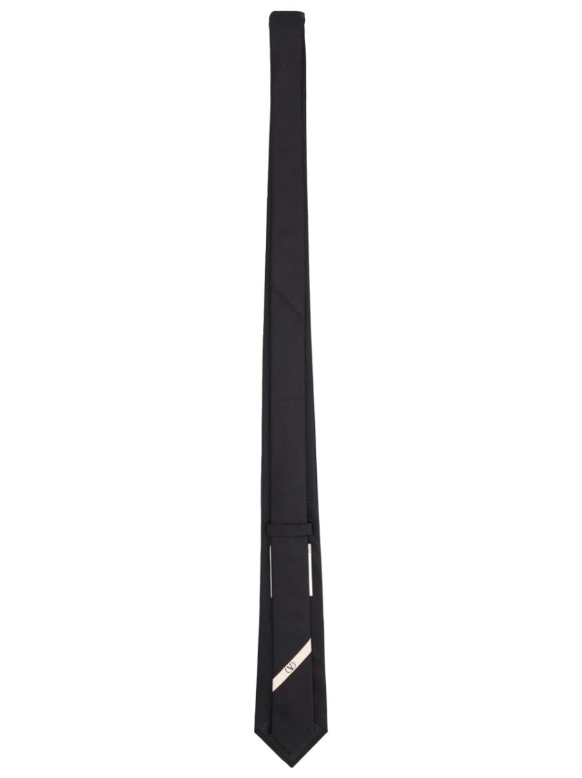 Valentino Garavani Sleek Silk Logo Tie