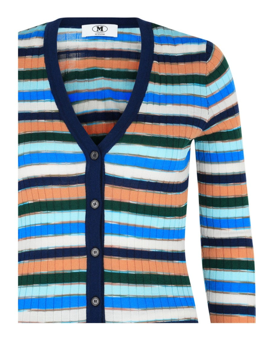 M Missoni Fitted Striped Cardigan