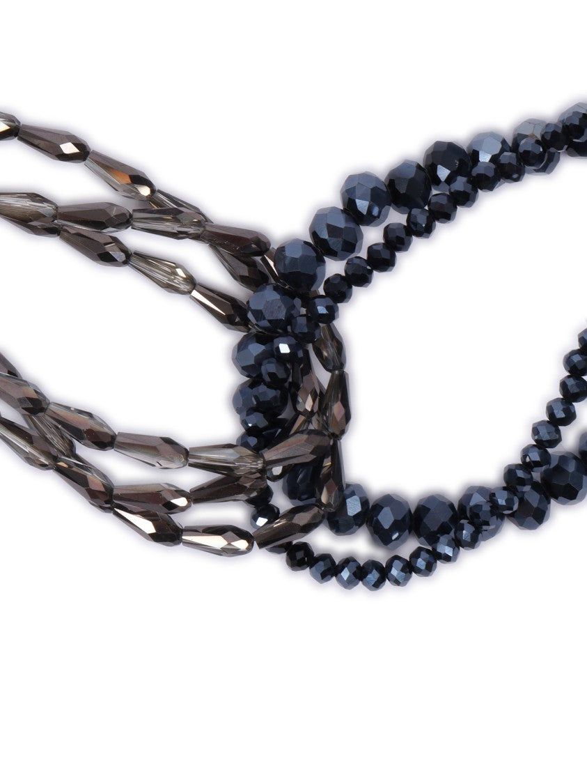 Peserico Multi-Strand Faceted Bead Necklace With Textured Elements