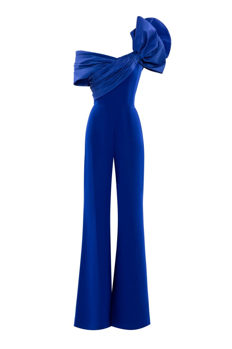 Saiid Kobeisy Draped Bow Jumpsuit