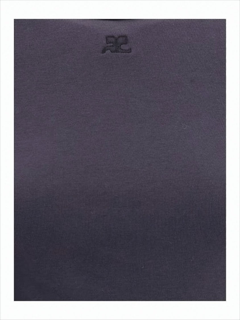 Courrèges Fitted Short-Sleeved T-Shirt With Contrasting Trim