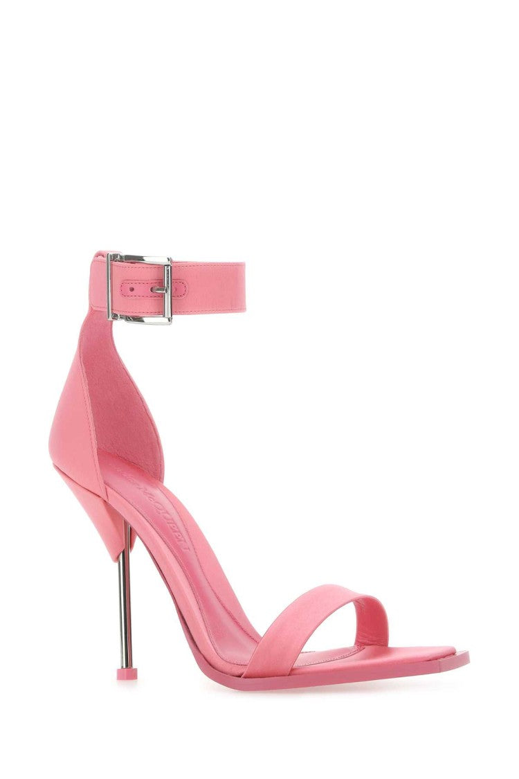 Alexander Mcqueen Pink Satin Sandals