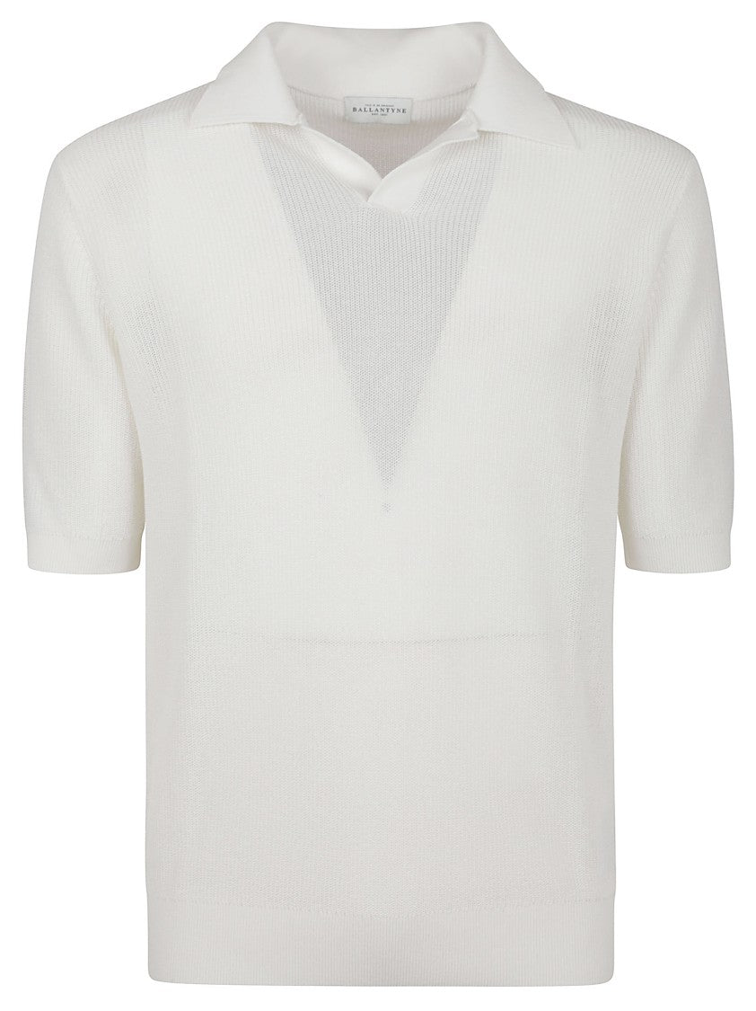 Ballantyne Knit Short-Sleeved Polo With Structured Collar