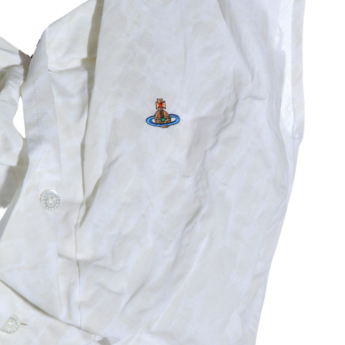 Vivienne Westwood Sleeveless White Shirt With Draped Front