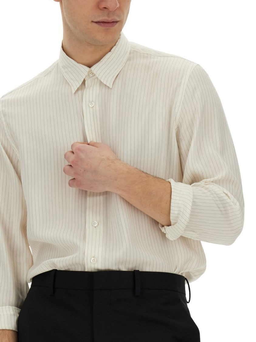 Lardini Classic Striped Silk Shirt