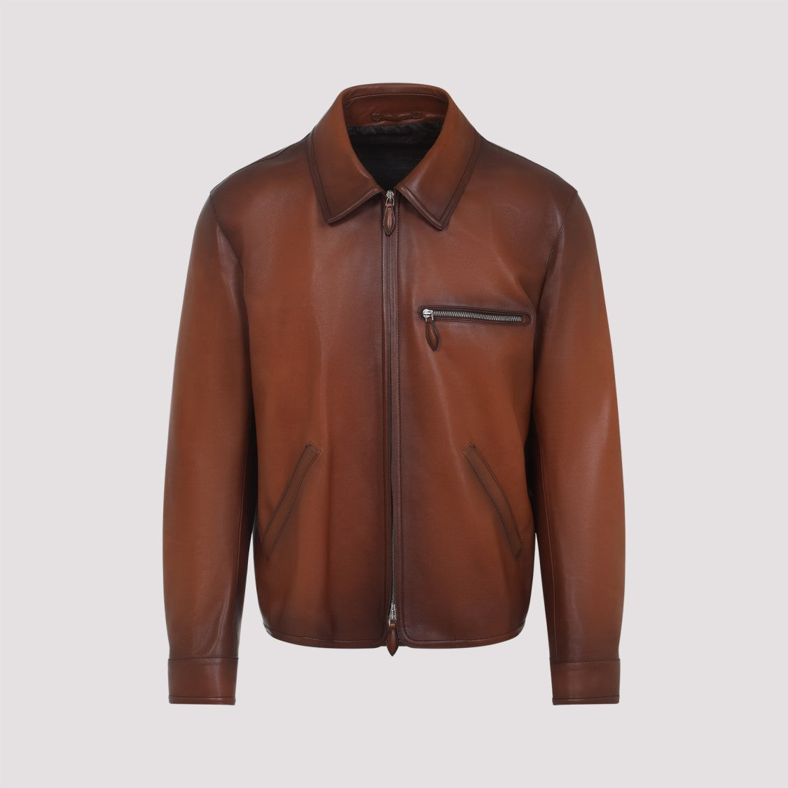 Berluti Tailored Brown Leather Jacket