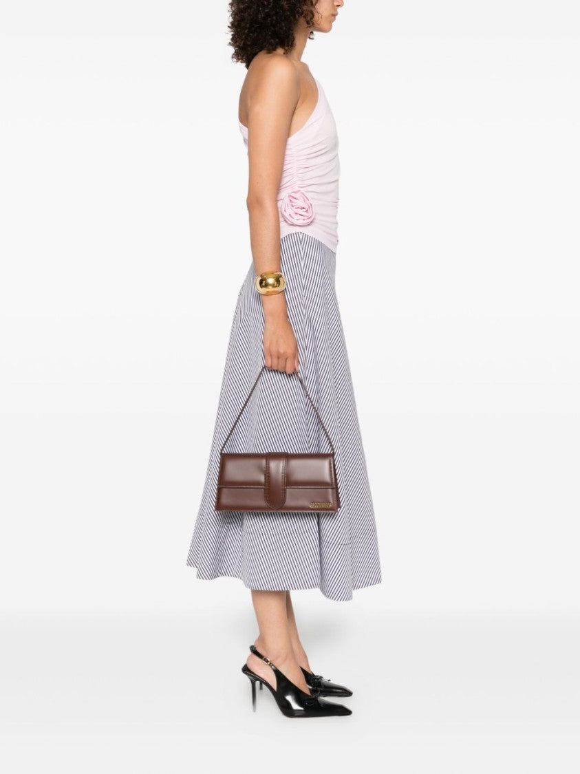 Jacquemus Chocolate Brown Gold Logo Buckle Bag