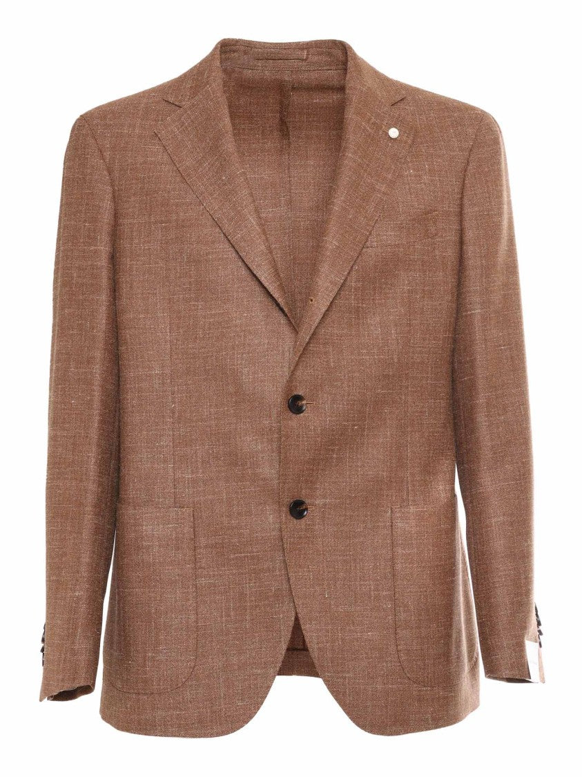 Luigi Bianchi Tailored Brown Virgin Wool Jacket