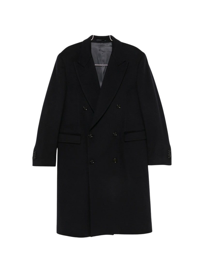 Lardini Double-Breasted Peak-Lapel Coat