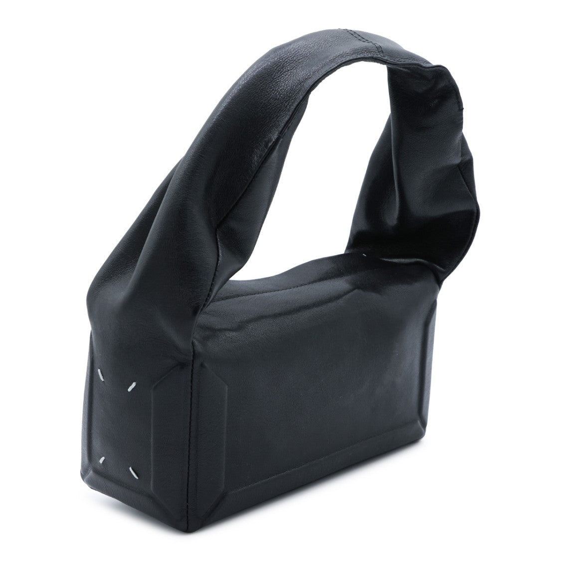 Maison Margiela Structured Black Padded Handle Bag With Minimalist Accents