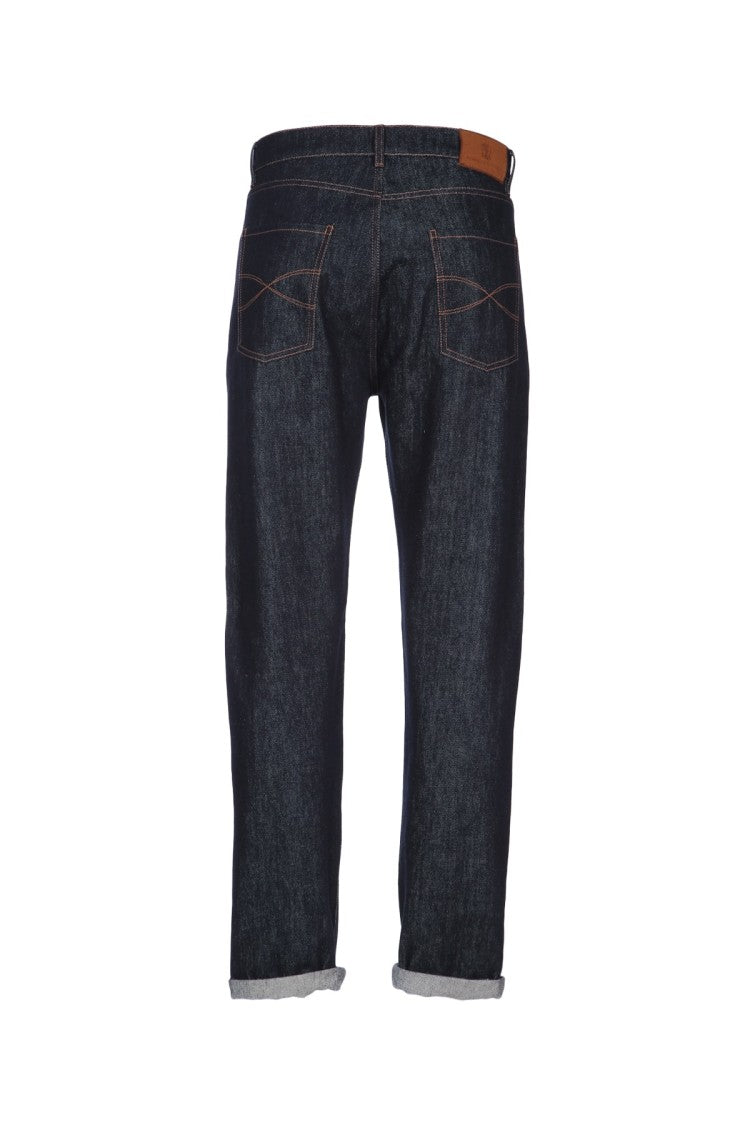 Brunello Cucinelli Straight-Leg Denim Pants With Dark Indigo Wash