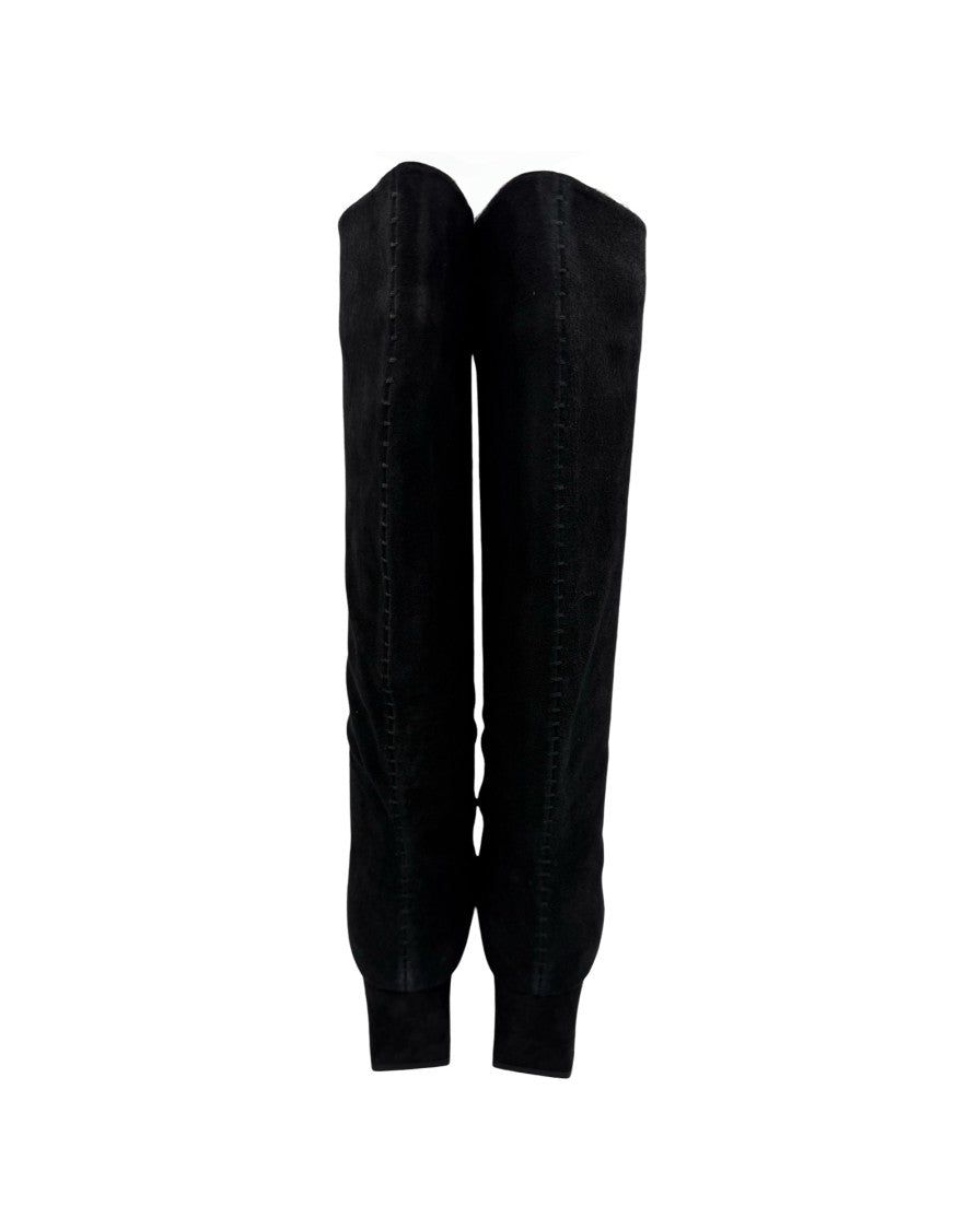 Rag & Bone Mid-Calf Black Leather Astor Boot With Subtle Stitching