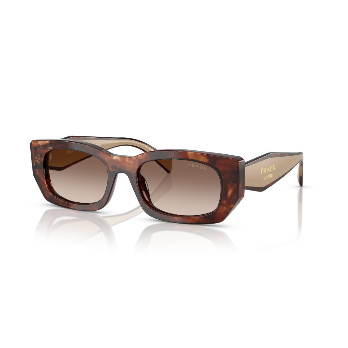 Prada 0Pr B05s Tortoiseshell Acetate Rectangular Sunglasses