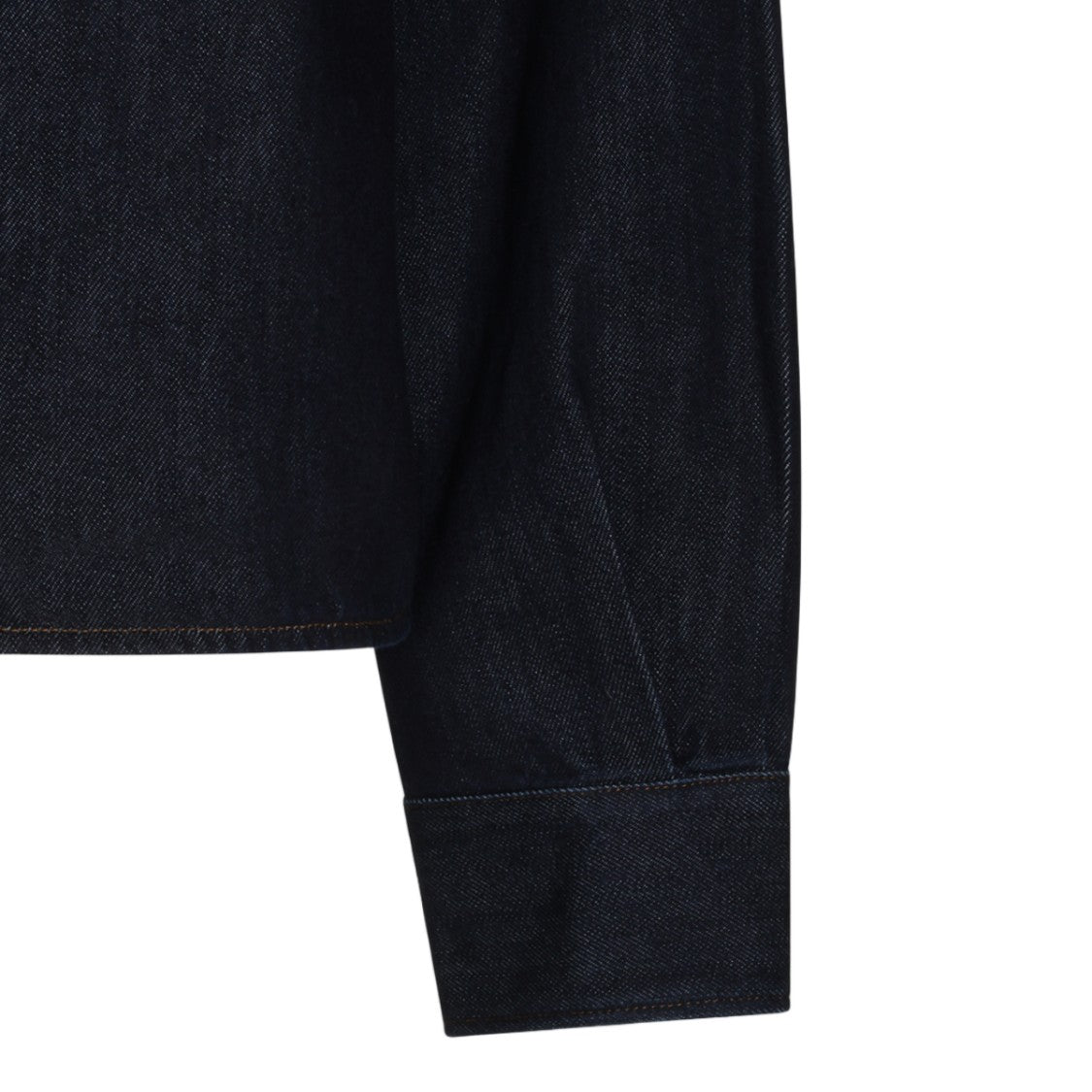 Nine In The Morning Black Denim-Texture Concealed Placket Shirt