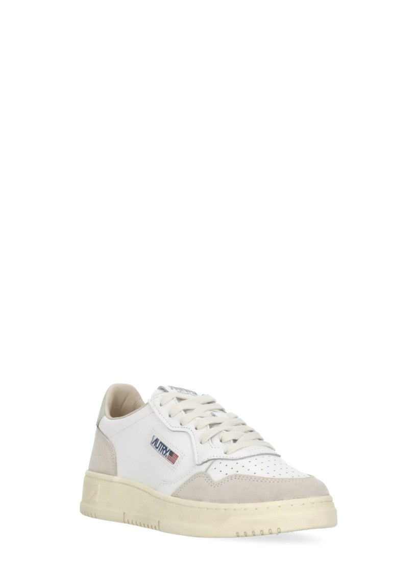 Autry White Medalist Low Leather-Blend Sneakers