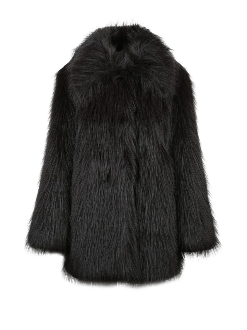 Selected Faux Fur Coat With Plush Texture And Practical Design