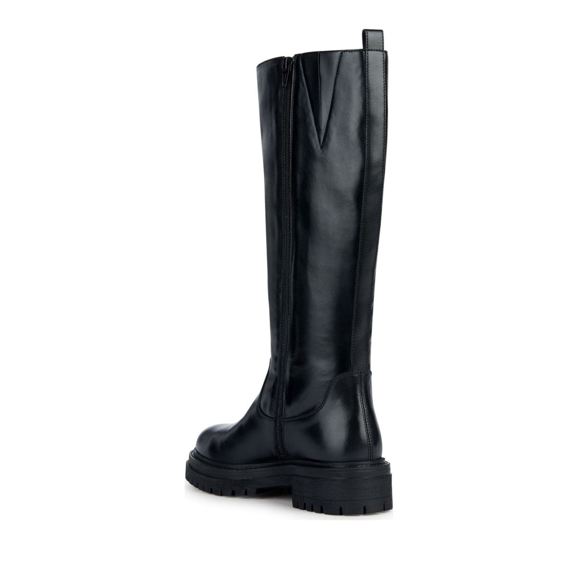 Geox Iridea Black Lugged Sole Zipper Nubuck Boots