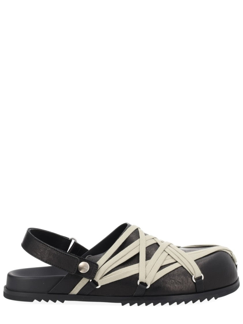 Rick Owens Megalace Leather Slingback Mules