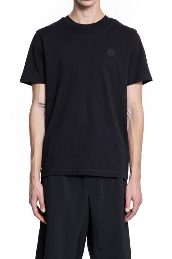 Moncler Relaxed-Fit Black Cotton Crew Neck T-Shirt