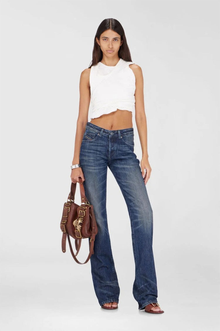 Diesel Brown Buckle Strap Leather Hobo Shoulder Bag