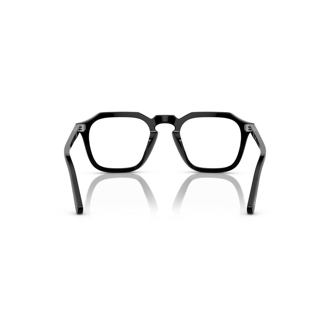 Persol 0Po3292v Geometric Black Acetate Eyeglasses With Keyhole Bridge