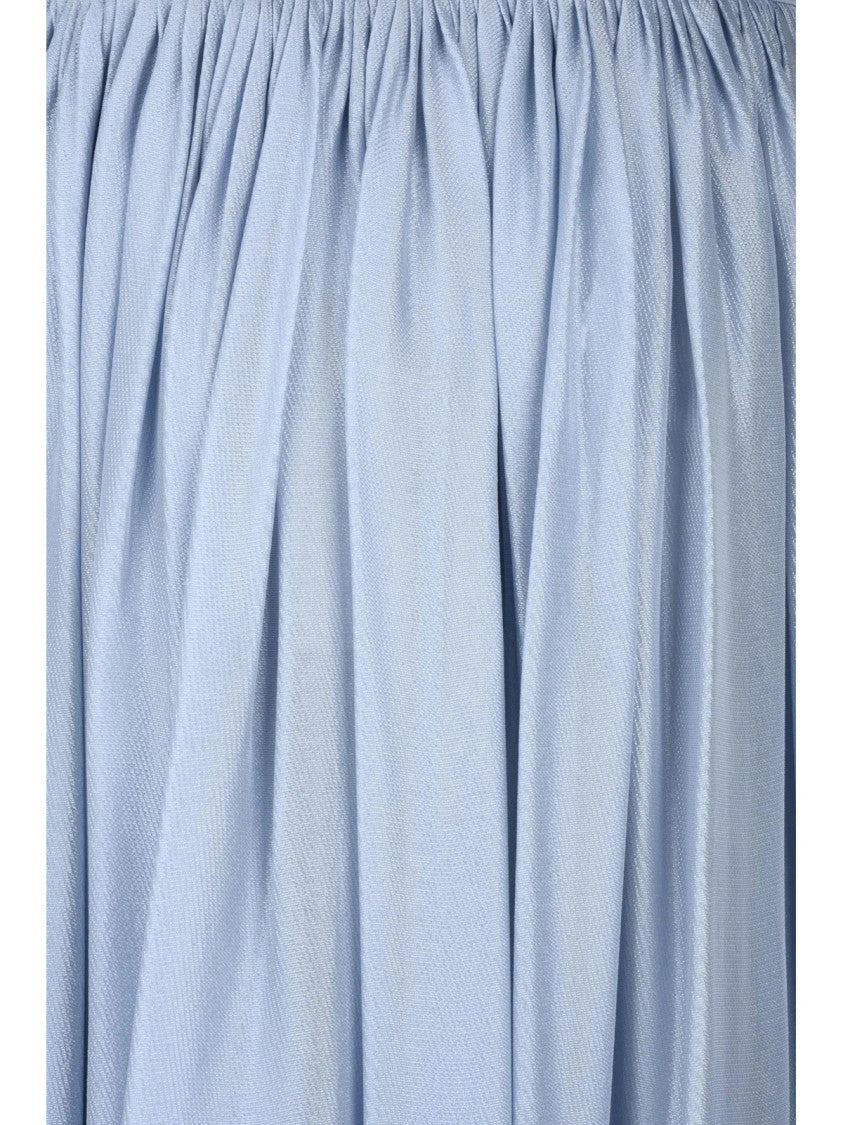 Giorgio Armani Light Blue Gathered Fluid Silk Maxi Skirt