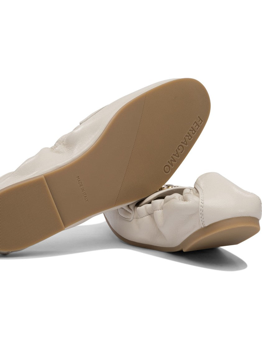 Ferragamo Refined White Leather Loafers