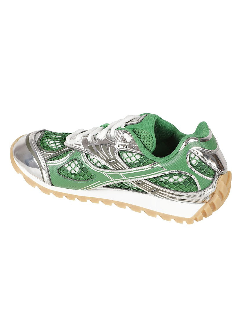 Bottega Veneta Green Metallic Dynamic Mesh Sneakers