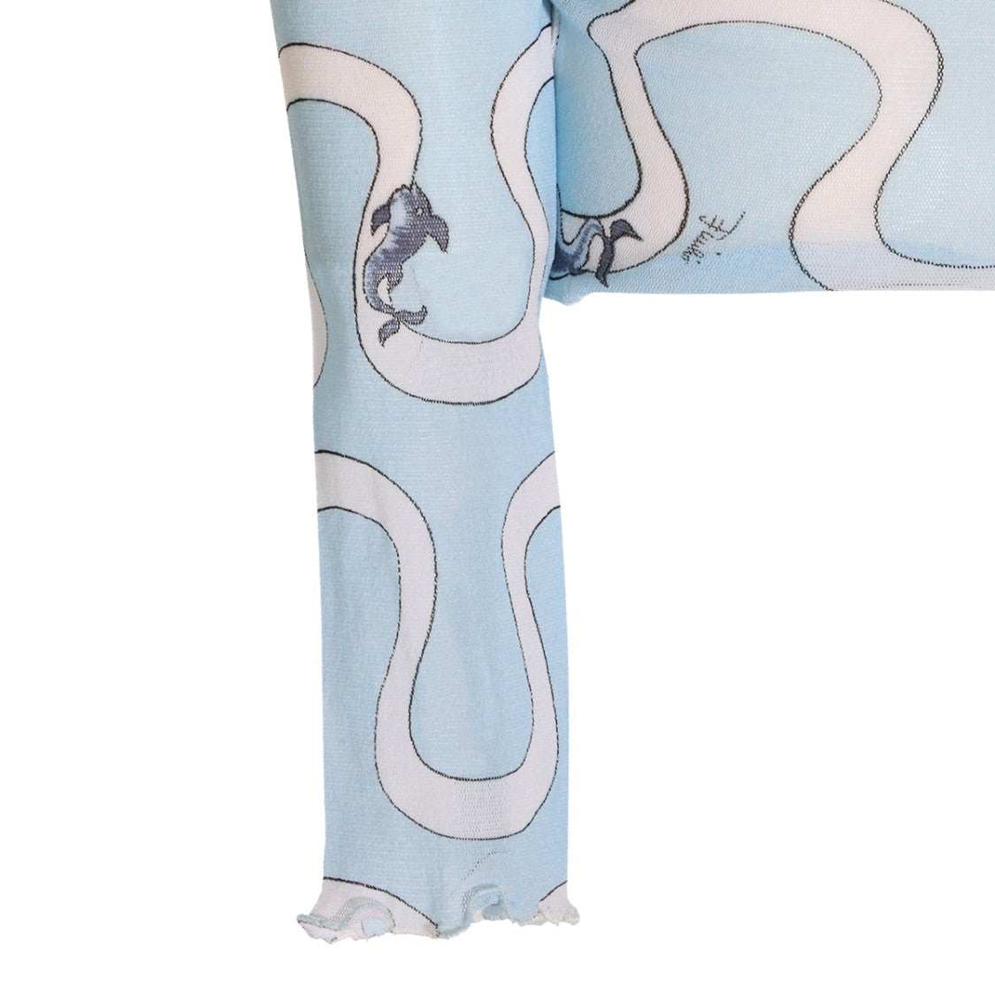 Emilio Pucci Fitted Long-Sleeve Top With Abstract Wavy Pattern