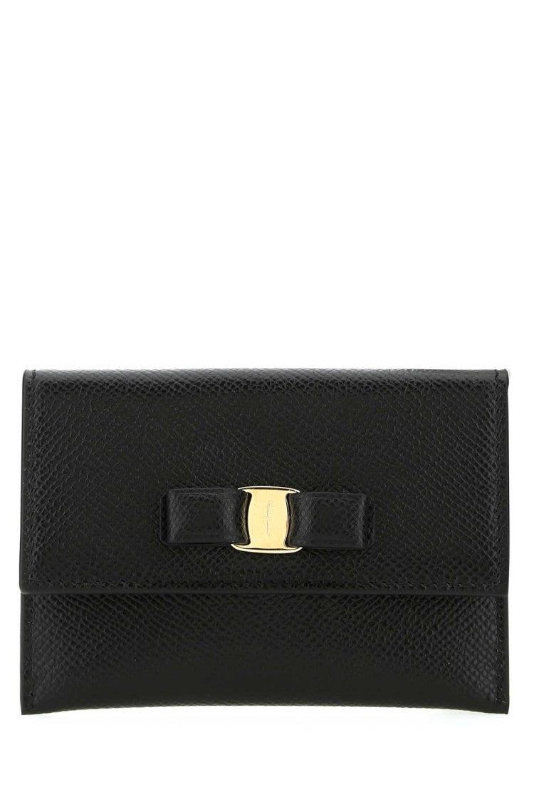 Salvatore Ferragamo Black Leather Card Holder