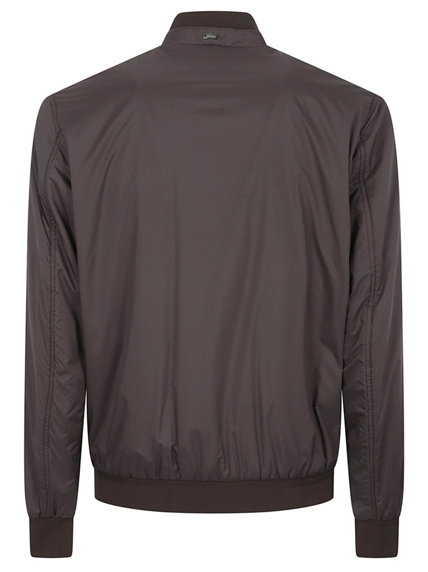 Herno High-Collar Zip-Up Jacket With Ribbed Hem