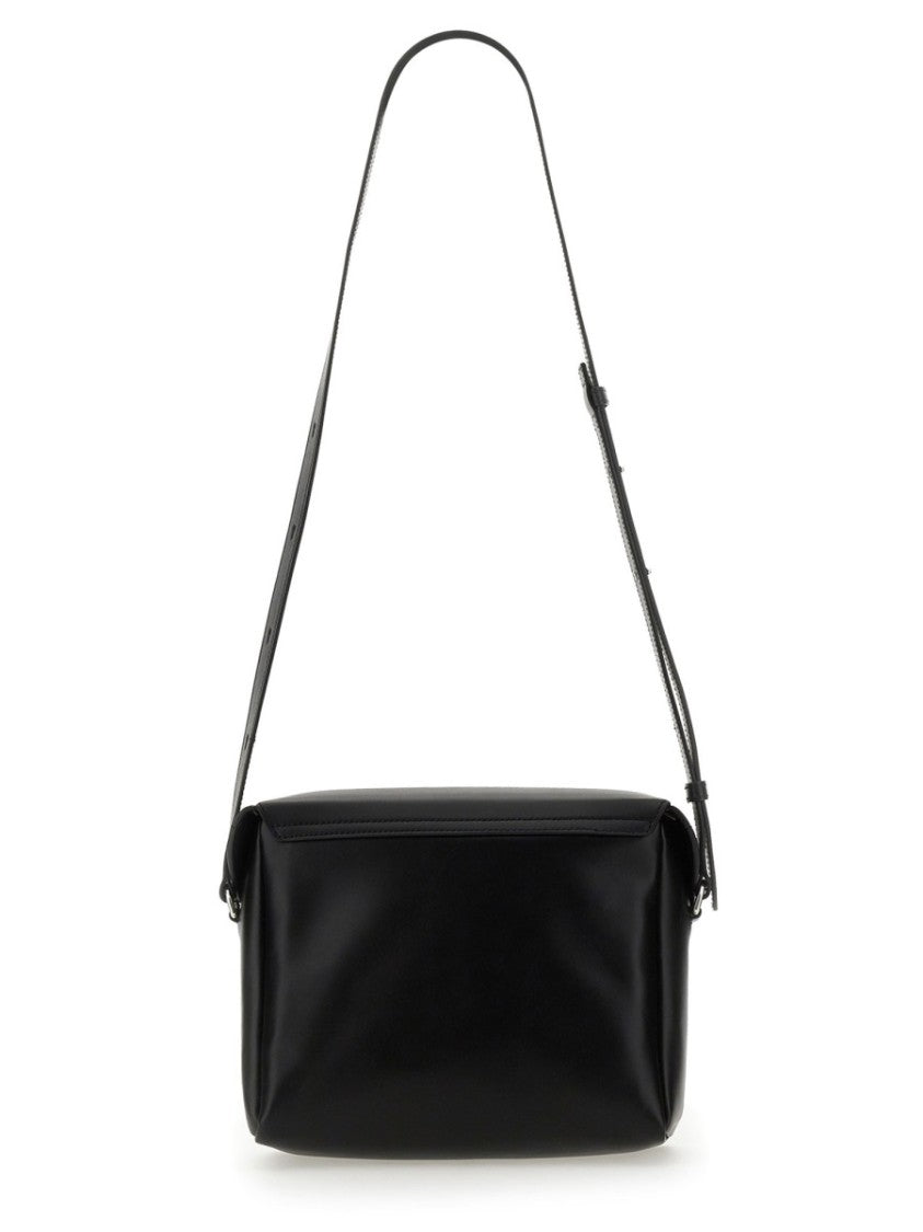 Jil Sander Black Leather Lid Bag With Adjustable Strap