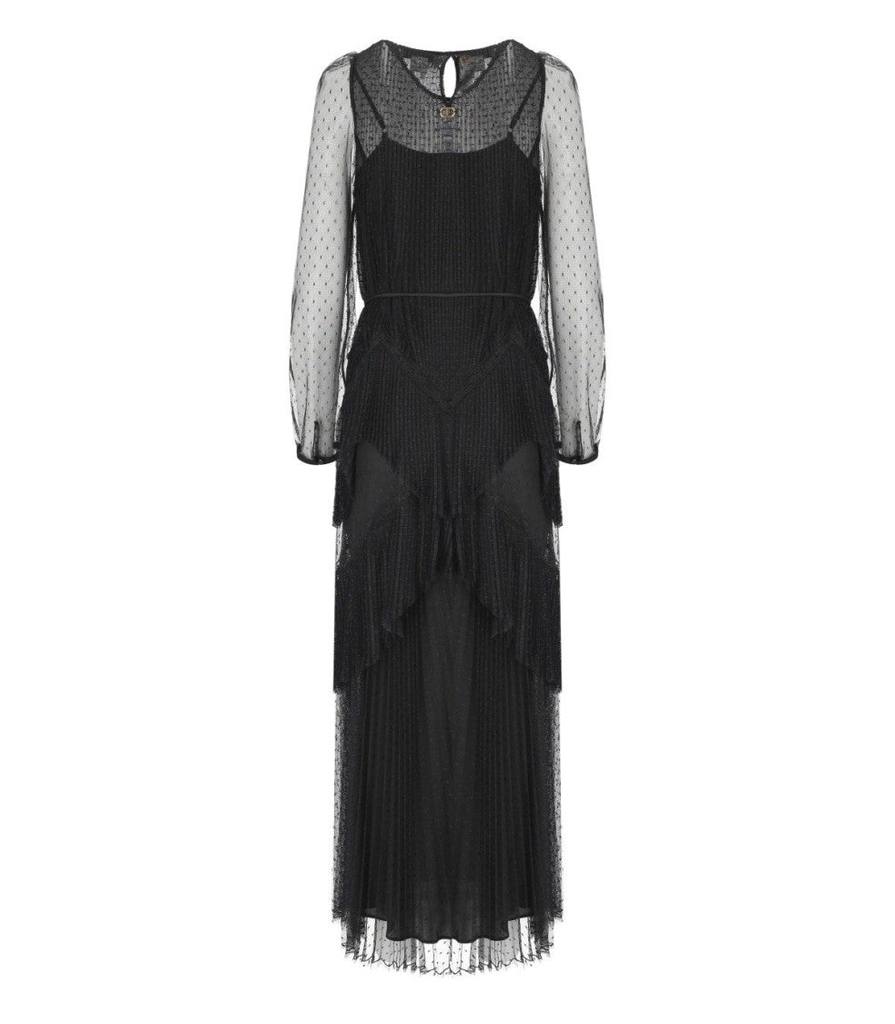 Twin-Set Black Long Pleated Dress