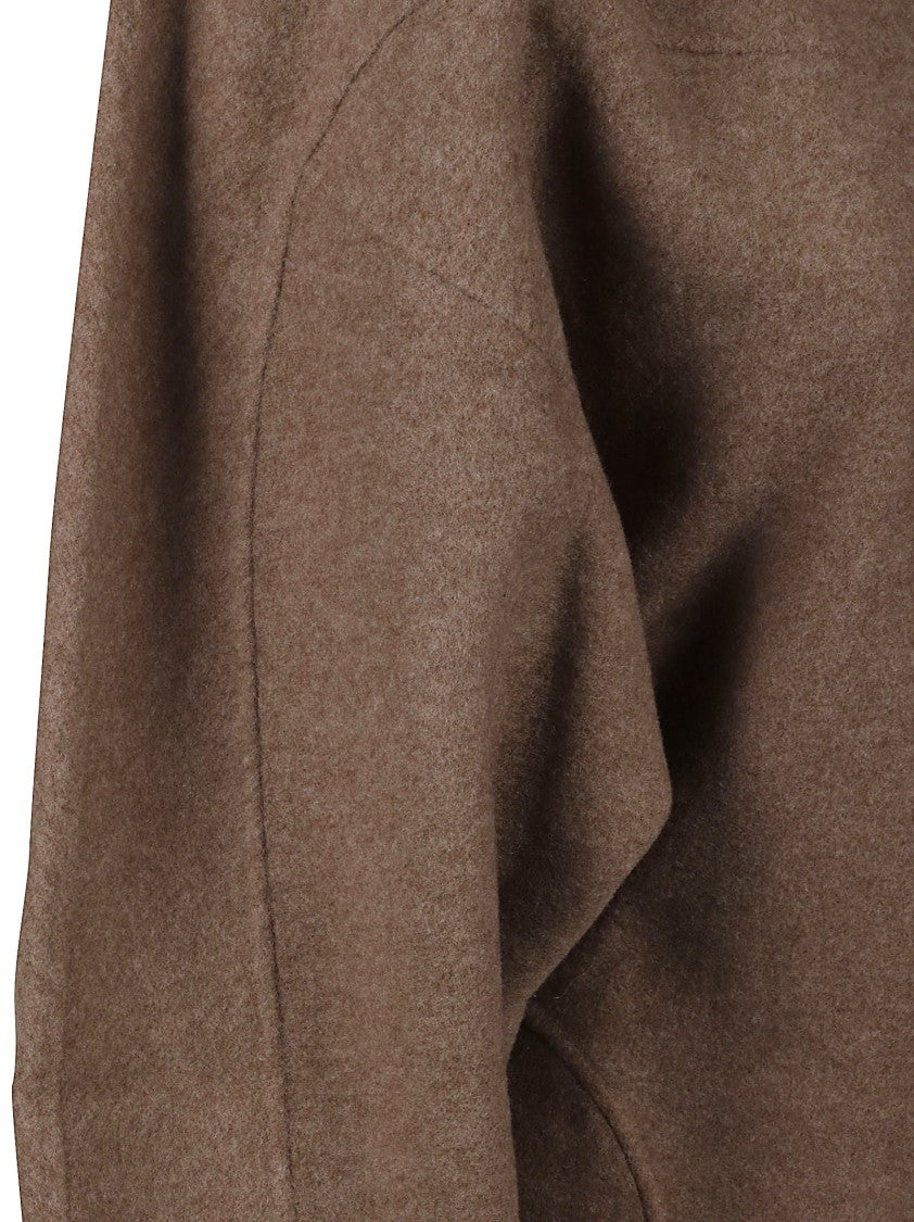 Max Mara Hooded Jacket With Balloon Sleeves And Zip-Up Front