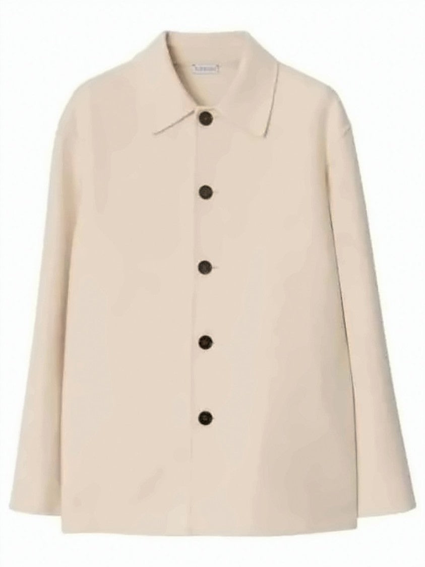 Burberry Straight Silhouette Wool Cashmere Jacket