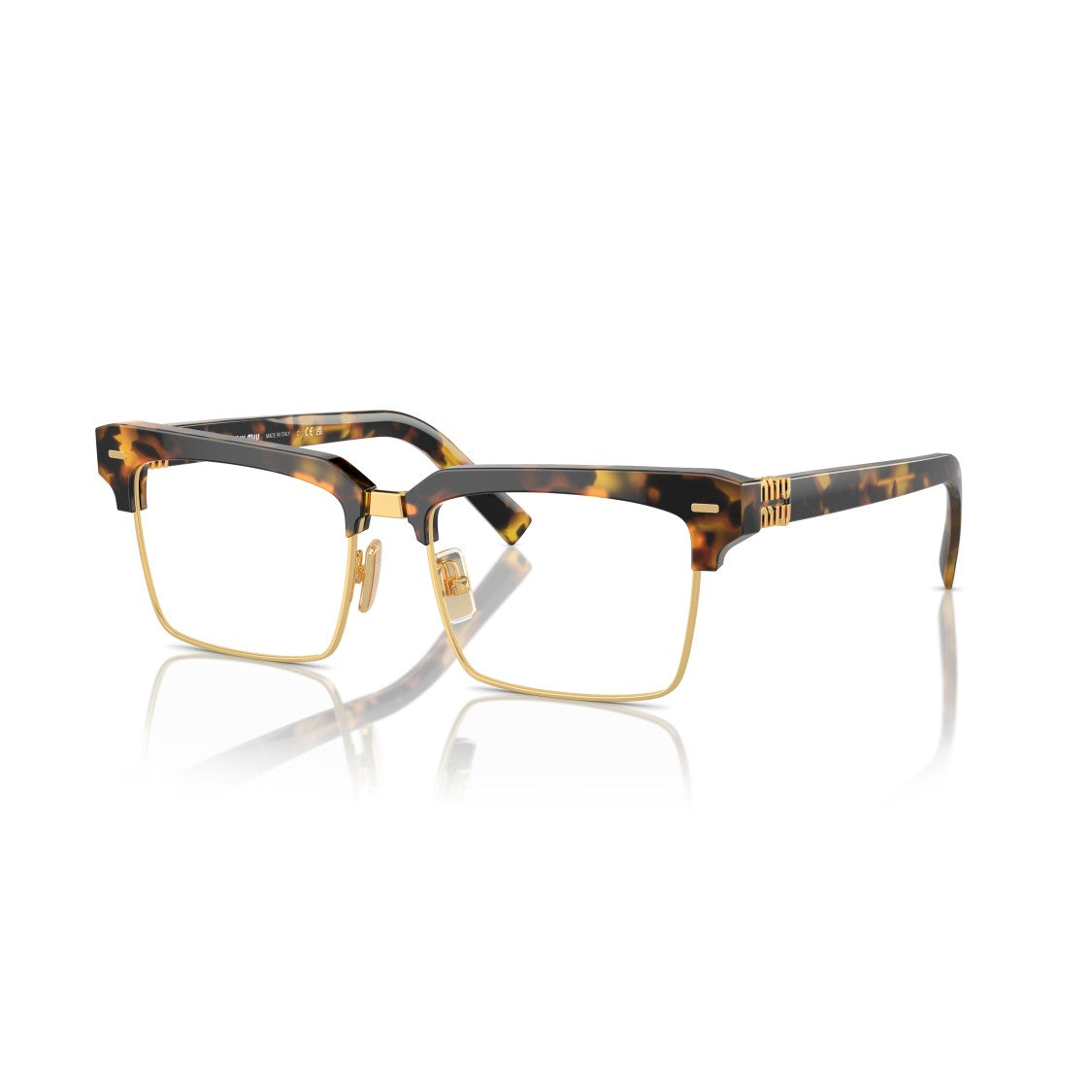 Miu Miu 0Mu 11Xv Square Tortoiseshell Acetate Eyeglasses