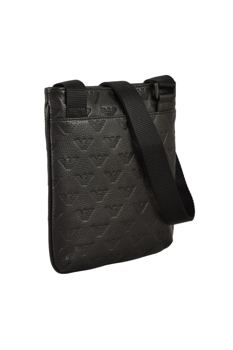 Emporio Armani Flat Crossbody Bag Leather - Black