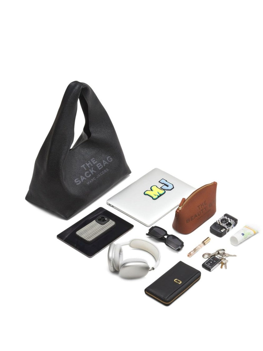 Marc Jacobs Black Diamond Details Leather Shoulder Bag