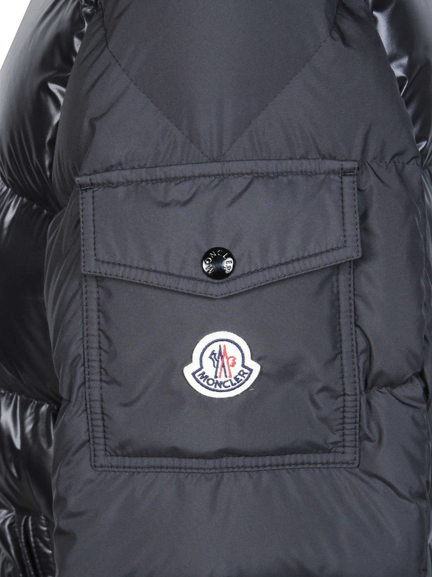 Moncler Maya Glossy High Collar Hooded Down Jacket