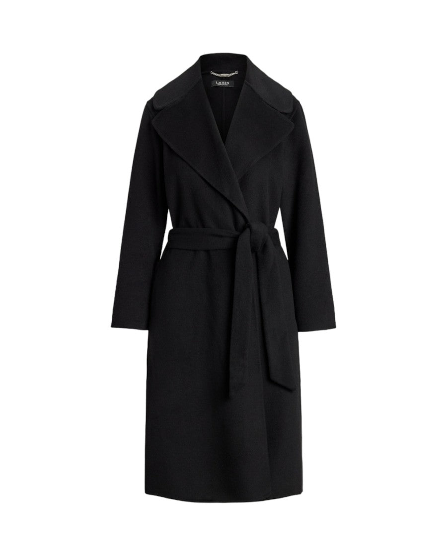 Lauren Ralph Lauren Knee-Length Black Coat With Wide Lapel